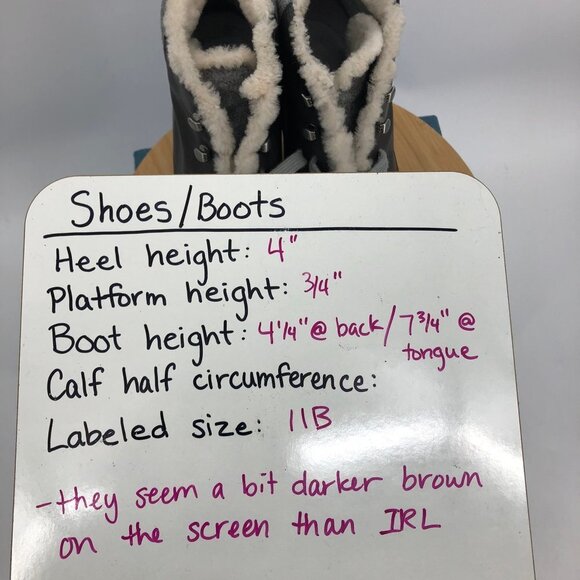 Cole  Haan Henson Winter Waterproof Leather Charcoal wedge booties size 11B - Picture 13 of 16